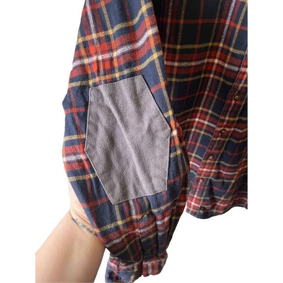 Picture Organic Clothing Blue Red Yellow Flannel Casual Button Down Mens Large - Picture 6 of 10